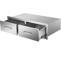 VEVOR Outdoor Kitchen Drawers 30Wx10Hx20D, Horizontal Double Access BBQ Drawers with Stainless Steel Handle, BBQ Island Drawers for Outdoor Kitchens or BBQ Island Patio Grill Station
