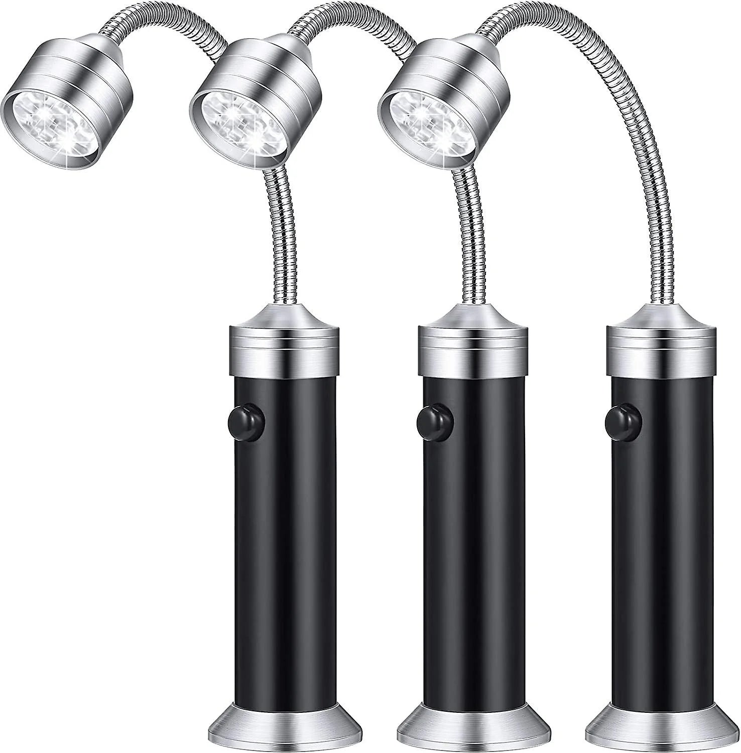 3 Pieces Grill Barbecue Light Magnetic Base Led Bbq Light Adjustable Bbq Light With 360 Degree Neck Grill Lamp For Outdoor Grilling And Bbq, Black