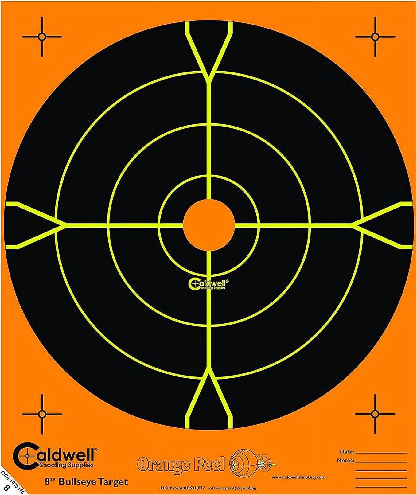 Caldwell Orange Peel Bullseye Targets with Flake Off Material, Strong Adhesive and Multiple Sizes for Outdoor, Range, Shooting and Hunting