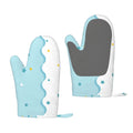 ZNDUO Kitchen Oven Gloves, Durable Heat Resistant Oven Gloves with Quilted Liner Non-Slip Textured Grip Perfect for BBQ, Baking, Cooking and Grilling, Clouds Star Pattern