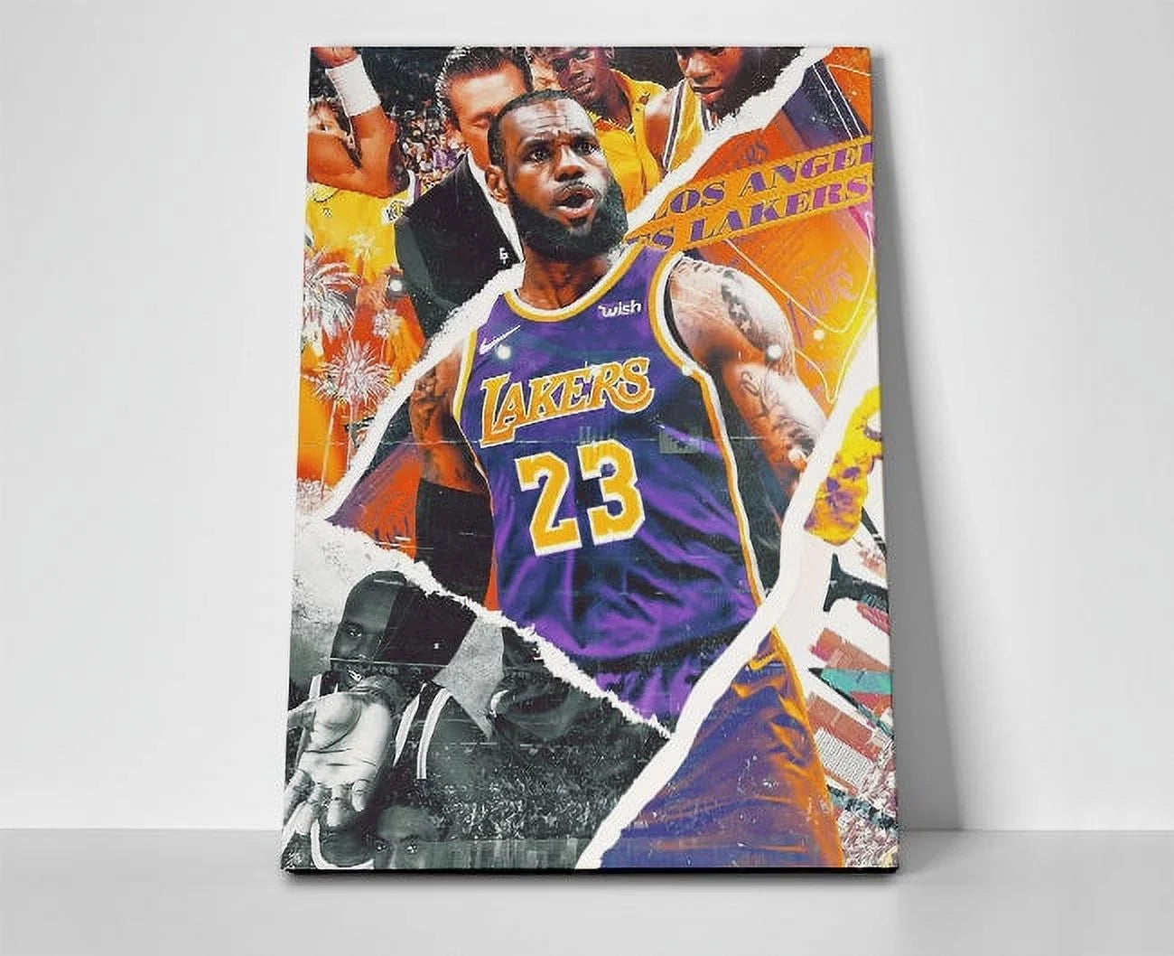 Lebron James Lakers Collage Poster or Wrapped Canvas