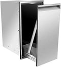 SPBOOMlife Built-in Double Trash Drawer 20" W x 27" H x 24" D Pull-Out Tray Outdoor Kitchen Stainless Steel Trash Drawer  Two Trash Bins for BBQ Island Grill Station