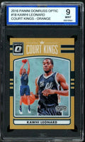 Kawhi Leonard Card 2016-17 Donruss Optic Court Kings Orange #18 ISA 9 MINT
