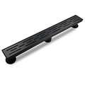 Neodrain 24 In Rectangular Linear Shower Drain with Brickwork Pattern Grate, Brushed 304 Stainless Steel Bathroom Floor Drain,Shower Floor Drain Includes Adjustable Leveling Feet, Hair Strainer,Black