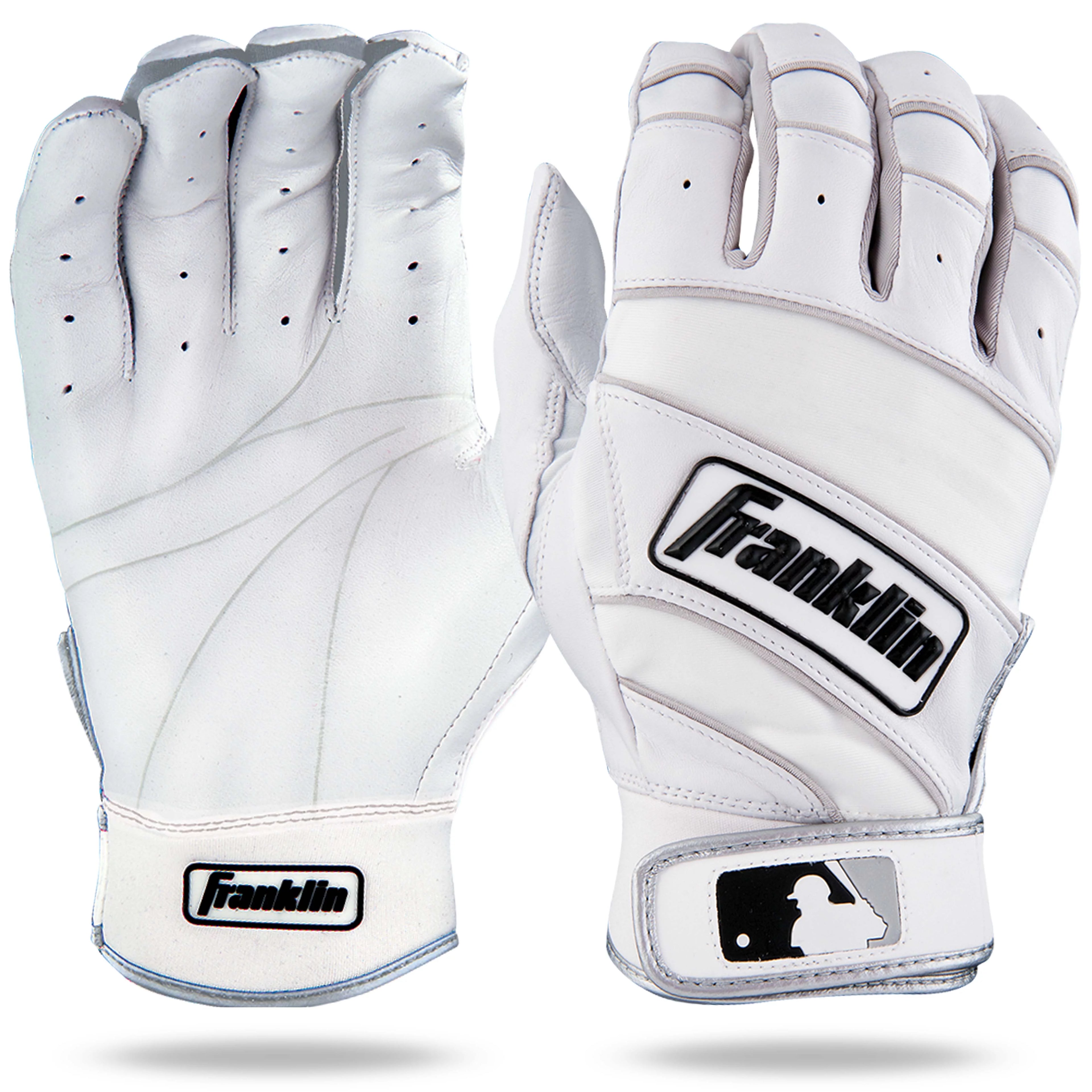 Franklin Sports MLB Small Batting Gloves, Natural II Pearl and White, Adult