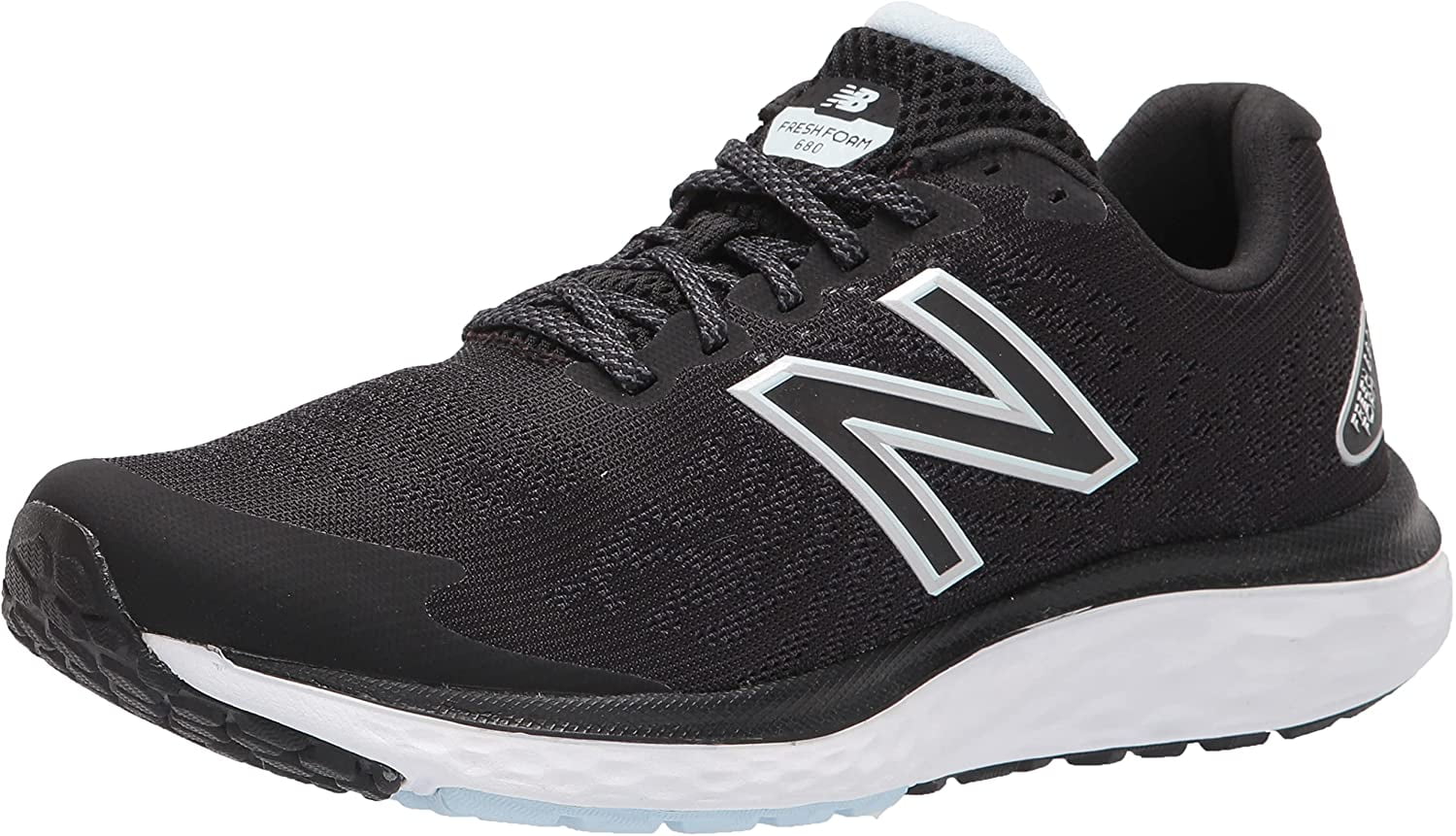 New Balance Womens Fresh Foam 680 V7 Running Shoe 9 Black/White/Uv Glo