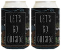 ThisWear Outdoor Gifts Lets Go Outside Camping Drinking Accessories 2-pack Can Coolie Drink Cooler Multicolor