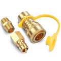 GasXpert 3PCS/Set 3/8 Natural Gas Quick Connect Fittings,100% Solid Brass Gas Grill Quick Connector Adapter Fitting