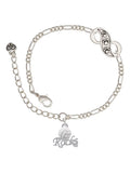 Delight Jewelry Silvertone Enamel Volleyball ''Rocks'' Silver-tone Paw Infinity Link Chain Bracelet, 6+2 Extender