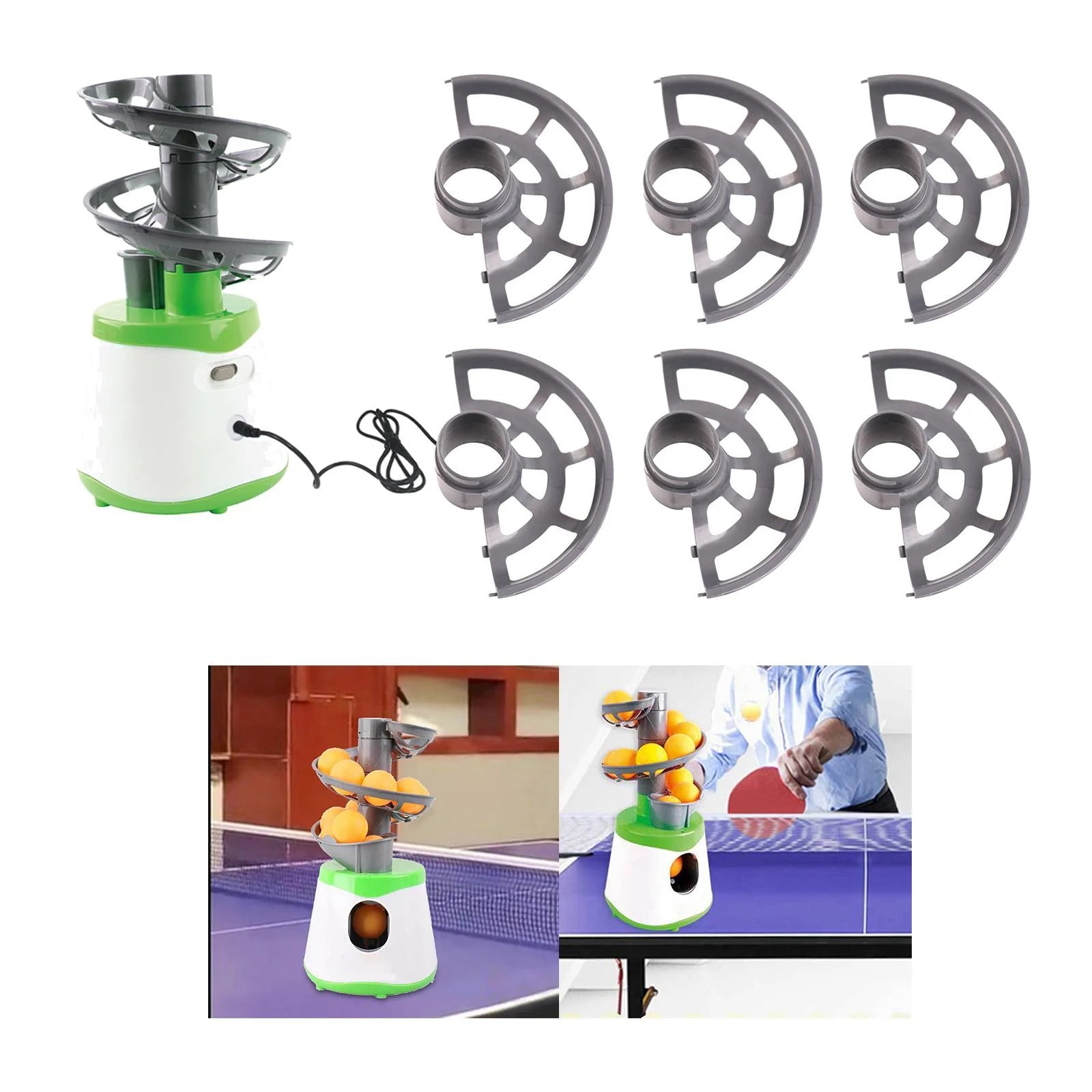 USB Table Tennis Robot, PingPong Practicing Ball Machine, Professional Training Equipment for Self Play, for Beginners Children Home Court Outdoor 9 Orbits