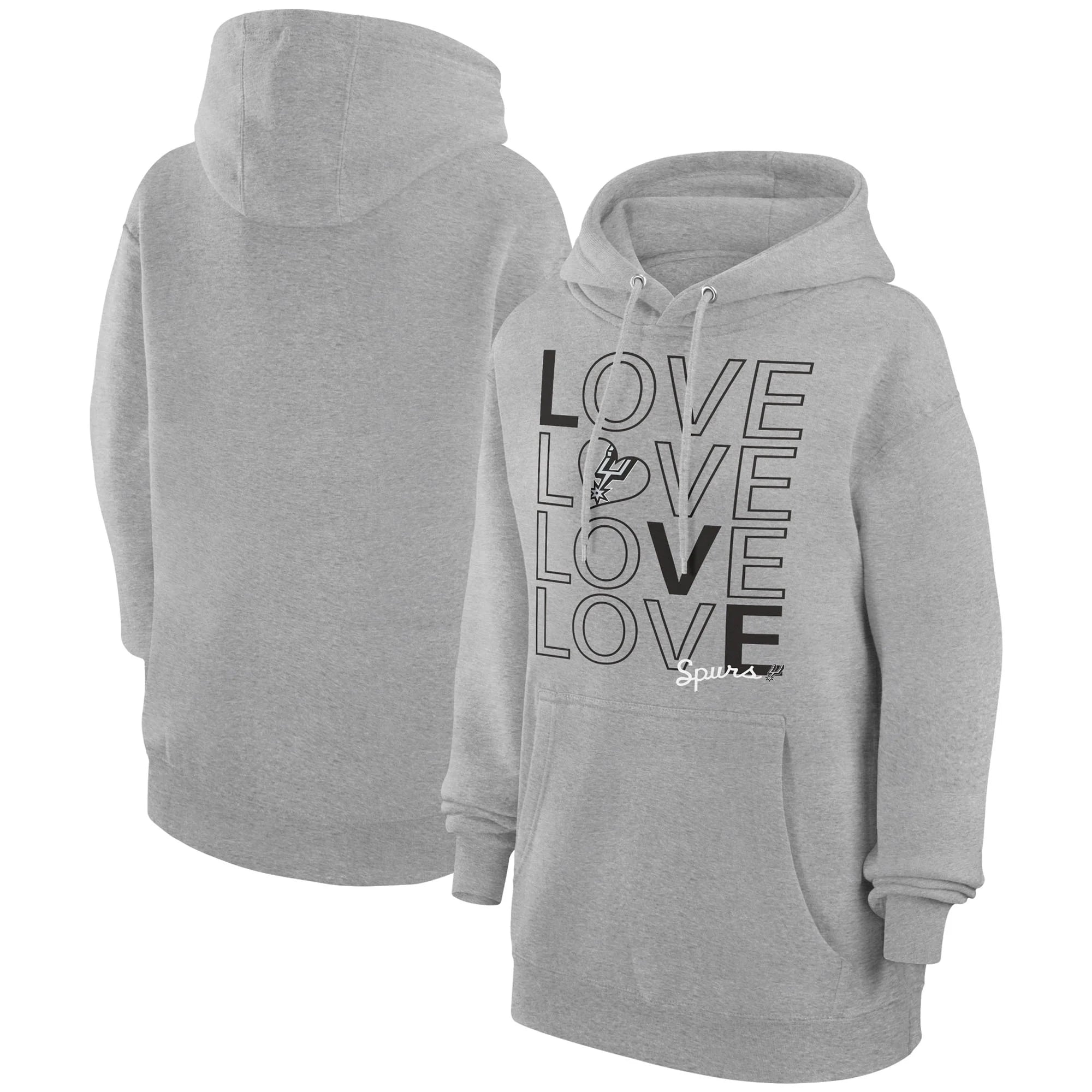 Women's G-III 4Her by Carl Banks  Heather Gray San Antonio Spurs Basketball Love Fleece Pullover Hoodie