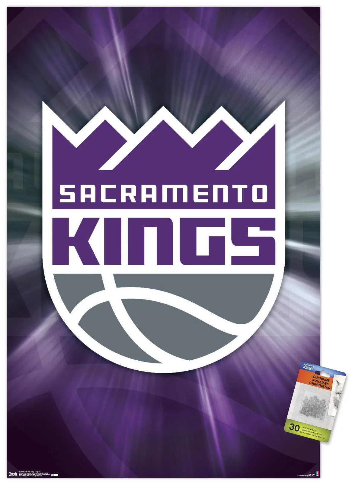 NBA Sacramento Kings - Logo 16 Wall Poster with Push Pins, 22.375 x 34