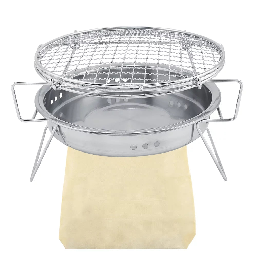 Samfox BBQ Grill, Portable Barbecue Grill Folding Mini BBQ Stove for Camping Outdoor Garden