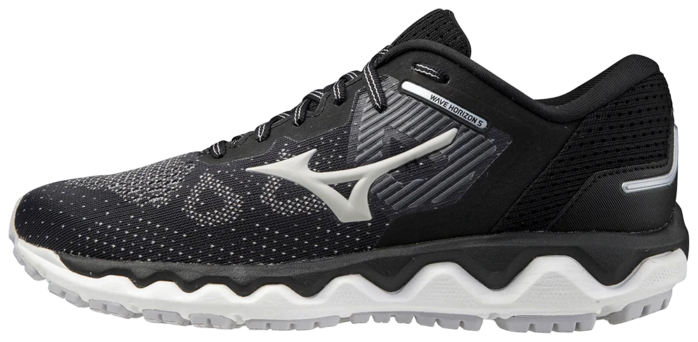Mizuno Women's Wave Horizon 5 Running Shoe, Size 6, Black-Lunar Rock (909R)