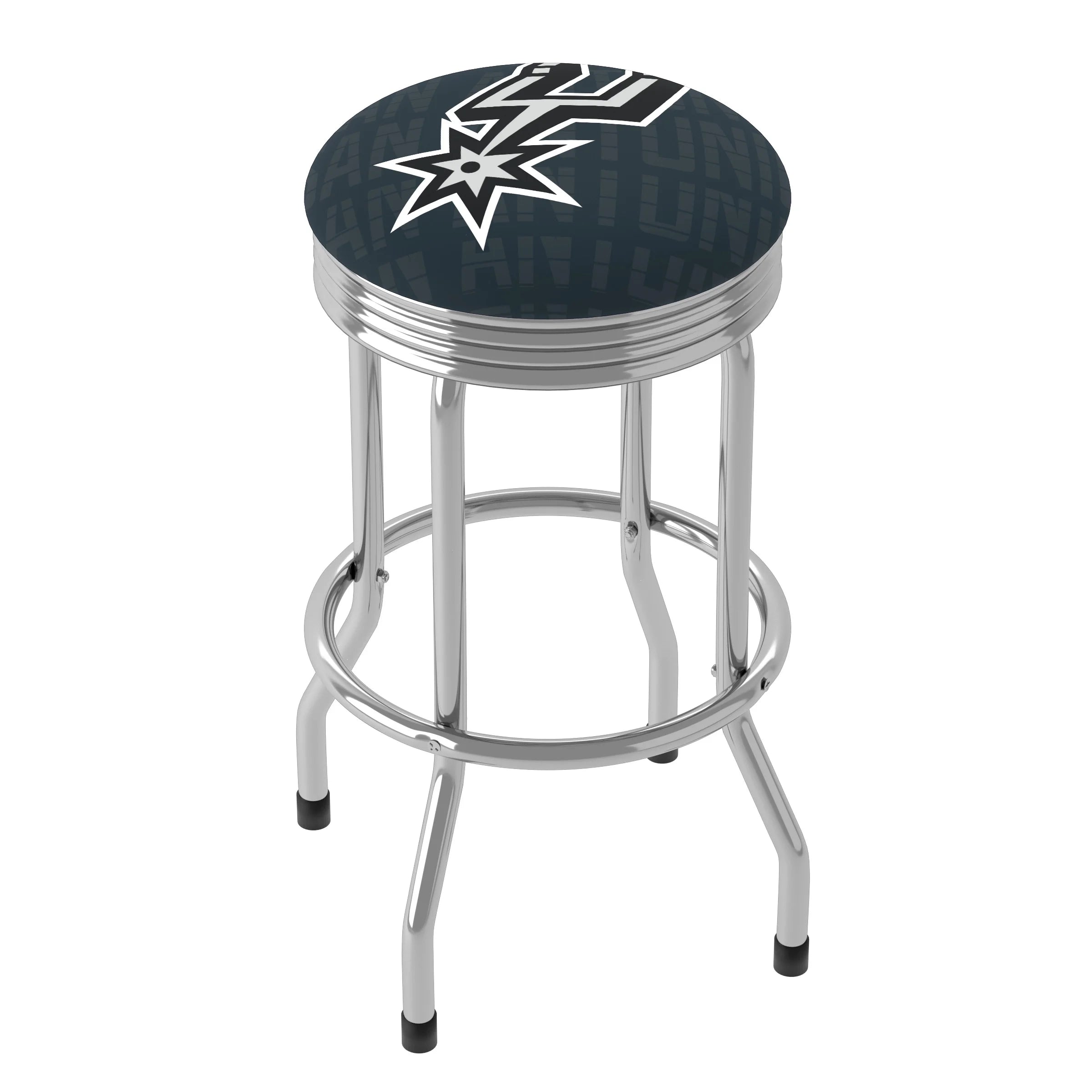 Trademark Gameroom San Antonio Spurs City Chrome Ribbed Barstool