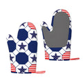 ZNDUO Kitchen Oven Gloves, Durable Heat Resistant Oven Gloves with Quilted Liner Non-Slip Textured Grip Perfect for BBQ, Baking, Cooking and Grilling, Pride Red White Blue Stars Stripes