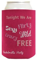 ThisWear Funny Beer Coolie Bachelorette Party Tonight We Are Sexy Wild Free Gag Gift Wedding Party 2 Pack Can Coolie Drink Coolers Coolies Magenta