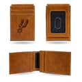 San Antonio Basketball Spurs Brown Money Clip Front Pocket Slim Wallet