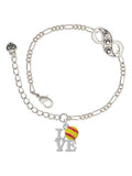Delight Jewelry Love with Softball Silver-tone Paw Infinity Link Chain Bracelet, 6+2 Extender