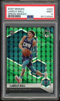 LaMelo Ball Rookie Card 2020-21 Panini Mosaic Green Mosaic #202 PSA 9