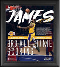 LeBron James Los Angeles Lakers Framed 15 x 17 Third All-Time NBA Leading Scorer Collage - Fanatics Authentic Certified