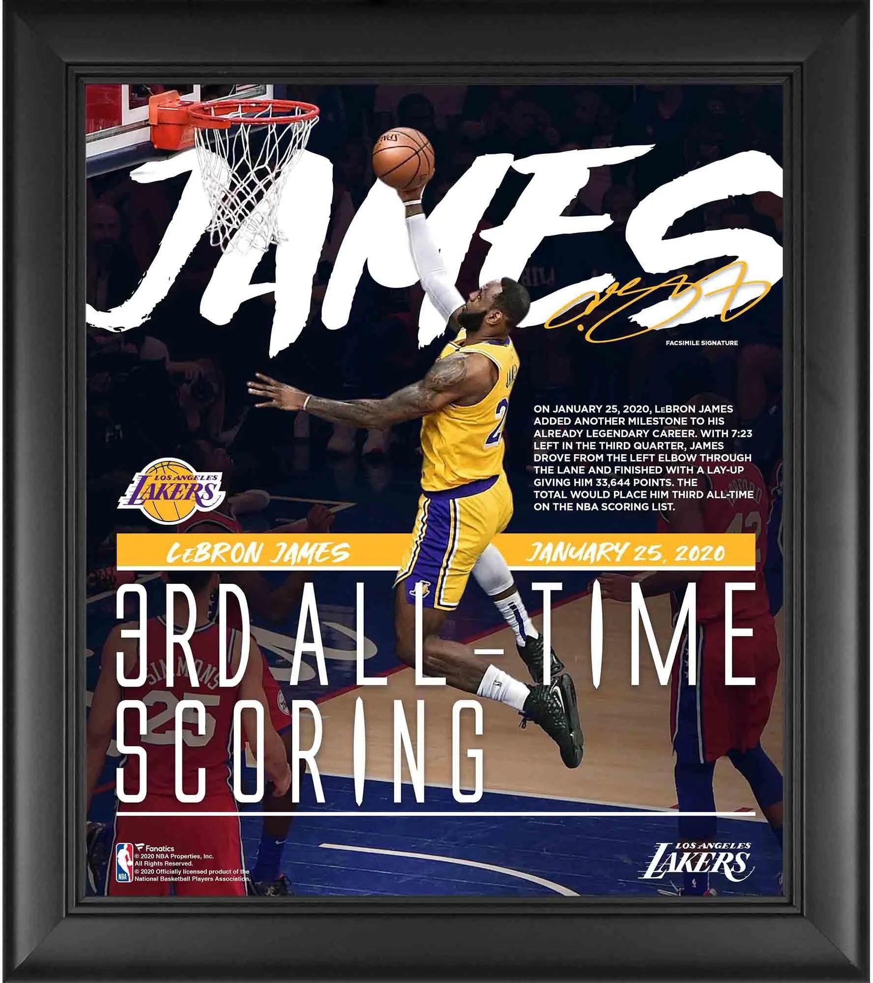 LeBron James Los Angeles Lakers Framed 15 x 17 Third All-Time NBA Leading Scorer Collage - Fanatics Authentic Certified