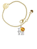 Delight Jewelry Love with Softball Gold-tone Rose Link Chain Bracelet, 6.25+1.75 Extender