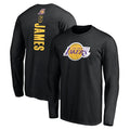 Men's Fanatics Branded LeBron James Black Los Angeles Lakers #6 Playmaker Name & Number Long Sleeve T-Shirt