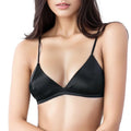 WEAIXIMIUNG Stretchy Ultra Thin No Underwire Bra With Pads Small Soft Silk French Underwear Lingerie for Women Date Night Plus Size Cute Black M