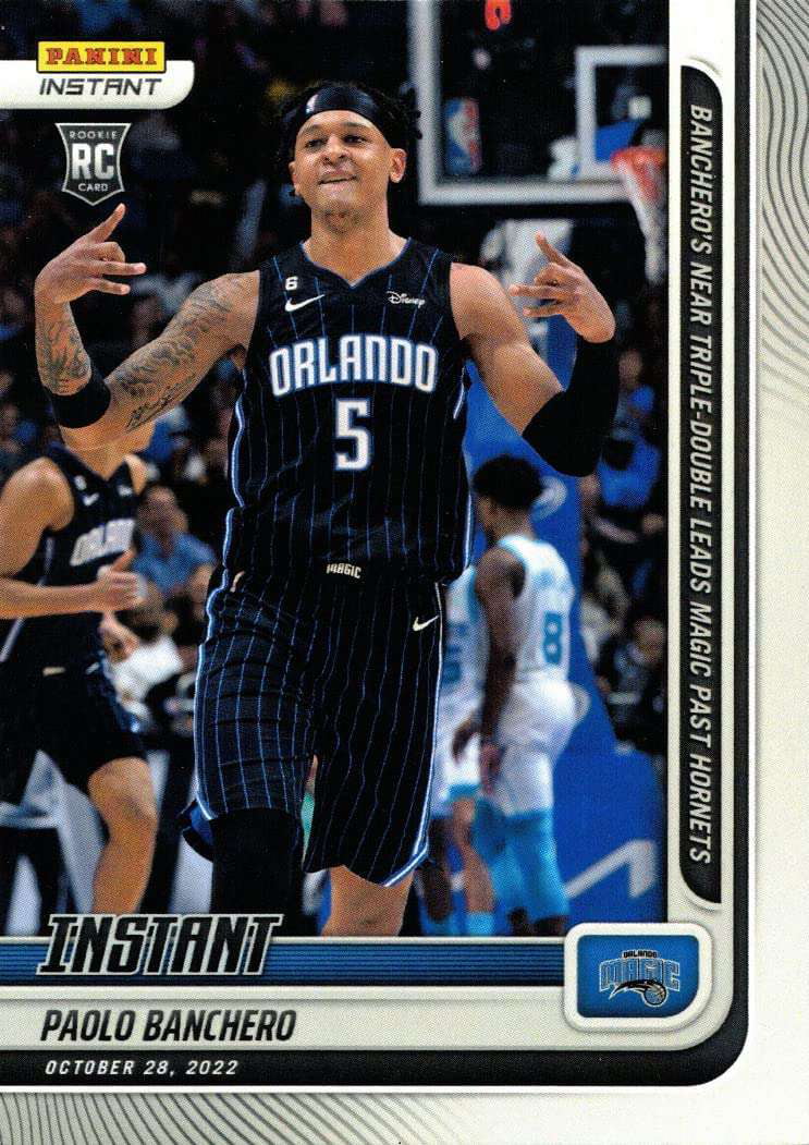 NBA 2022-23 Instant Basketball Paolo Banchero Trading Card (Rookie, Near Triple-Double)