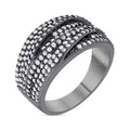 Womens Kina 1.7 CT Cubic Zirconia Hematite Contemporary Cocktail RingClear & Jet Black - Size 6