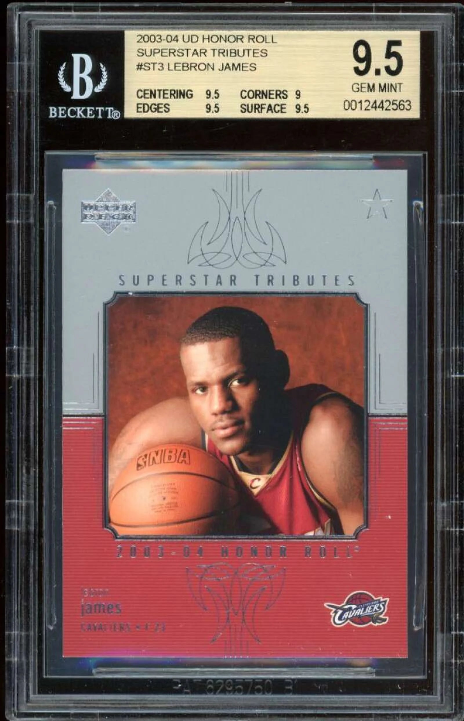 Lebron James Rookie 2003-04 UD Honor Roll Superstar #ST3 BGS 9.5 (9.5 9 9.5 9.5)