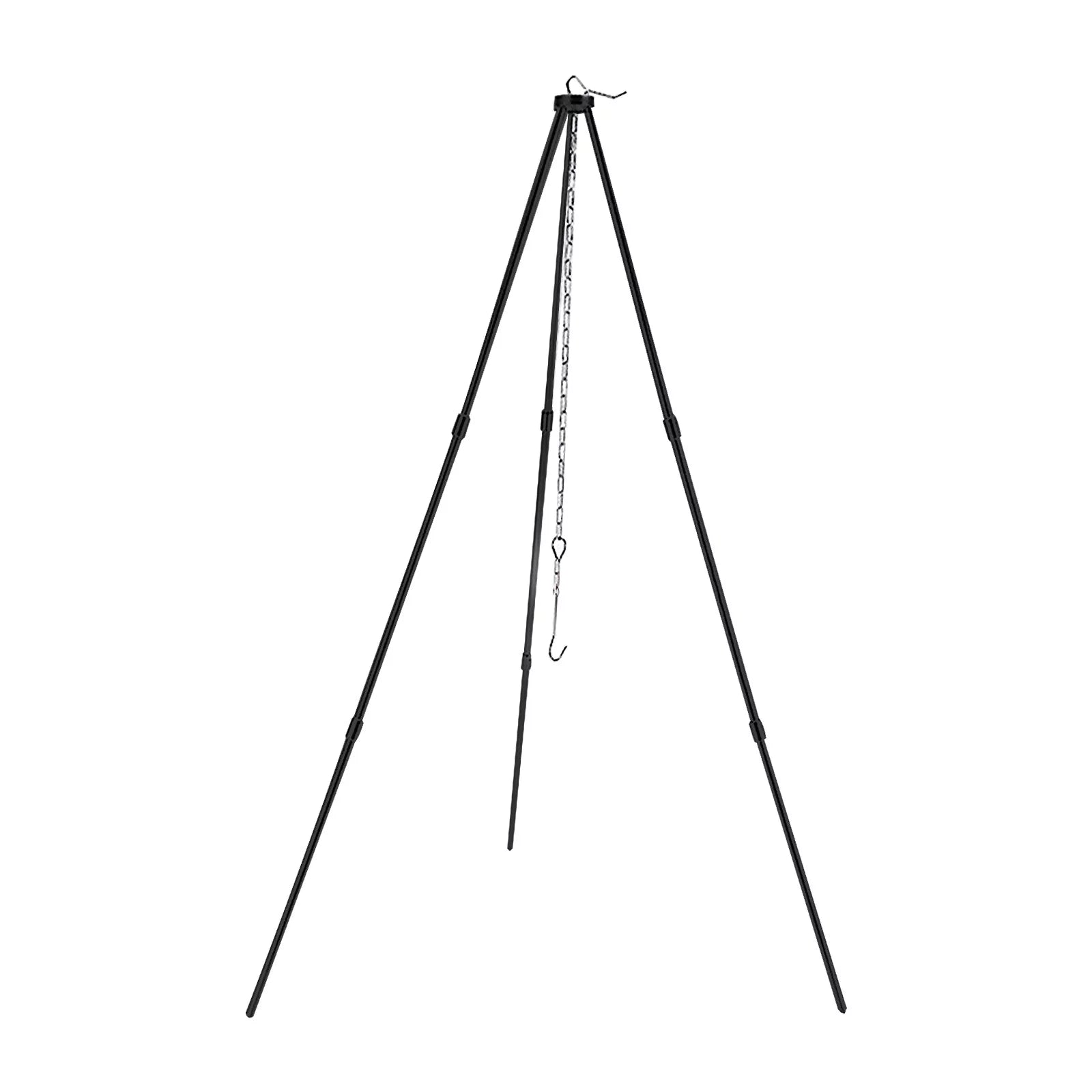Bbq Tripod Frame with Chain and Hook Storage Bag Adjustable Height Camping Tripod Stand for Open Fire Travelling Hiking Picnic Bbq