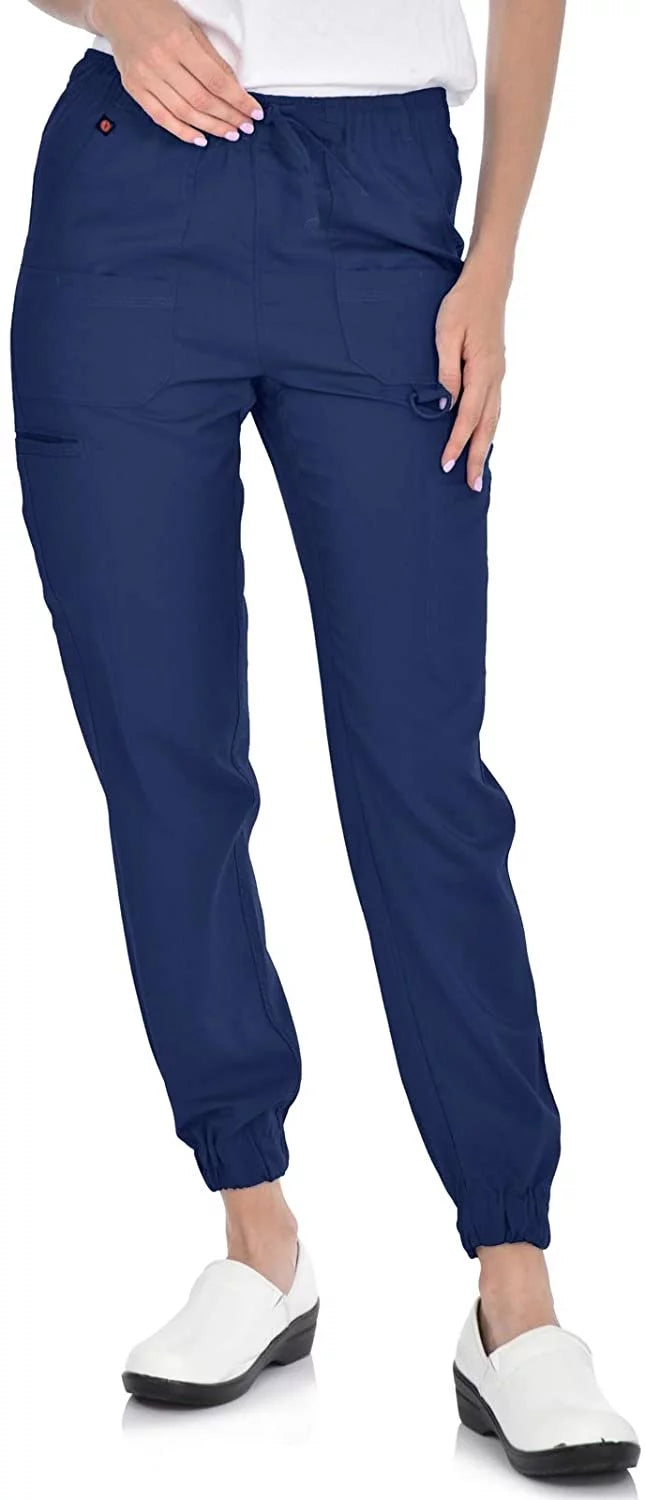 Marilyn Monroe Detailed Stretch Eight Pocket Colorful Scrub Joggers