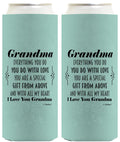 ThisWear Gifts for Grandma Grandma You Are A Special Gift From Above Poem 2-Pack Ultra Slim Can Coolies Grandma