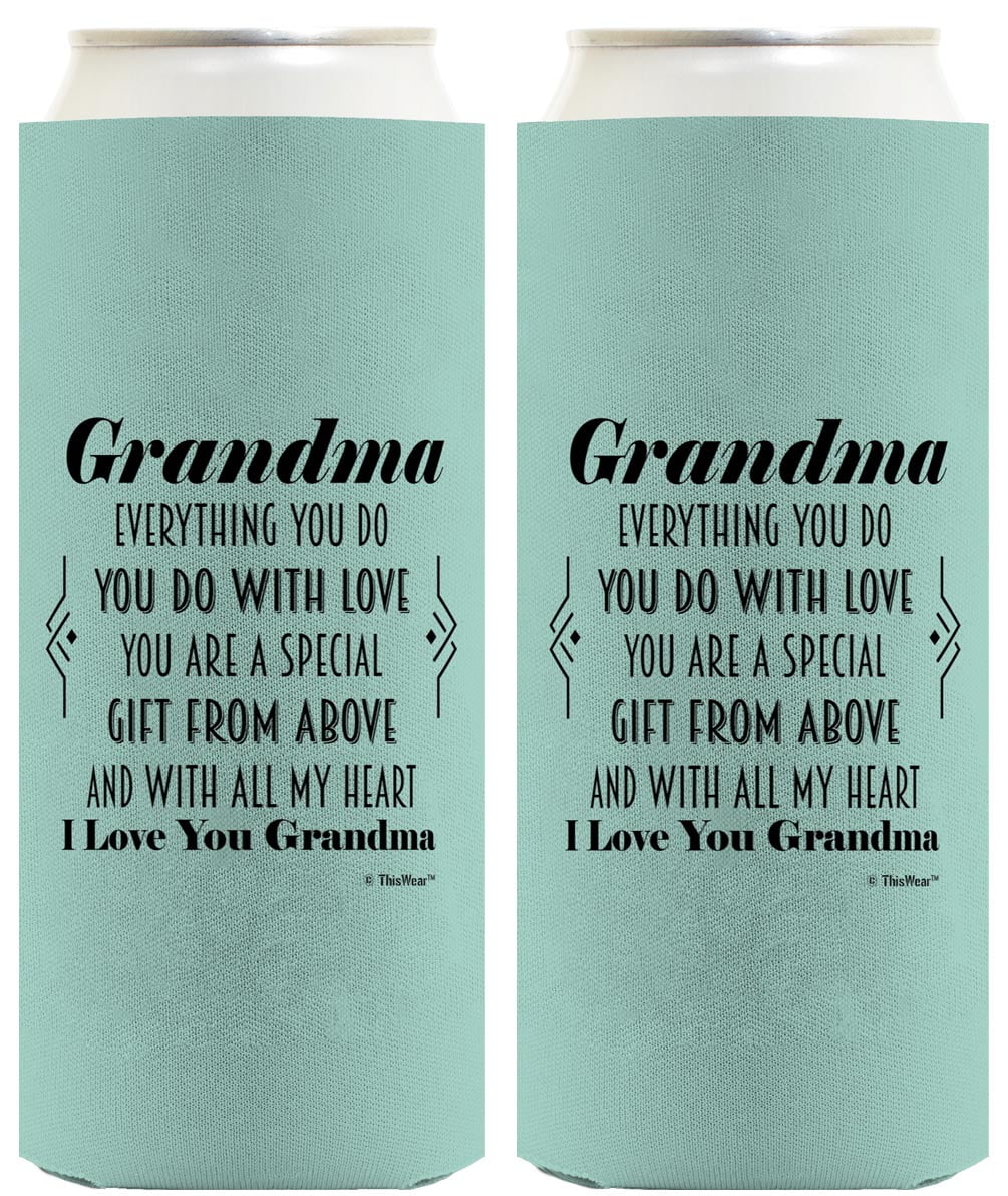 ThisWear Gifts for Grandma Grandma You Are A Special Gift From Above Poem 2-Pack Ultra Slim Can Coolies Grandma