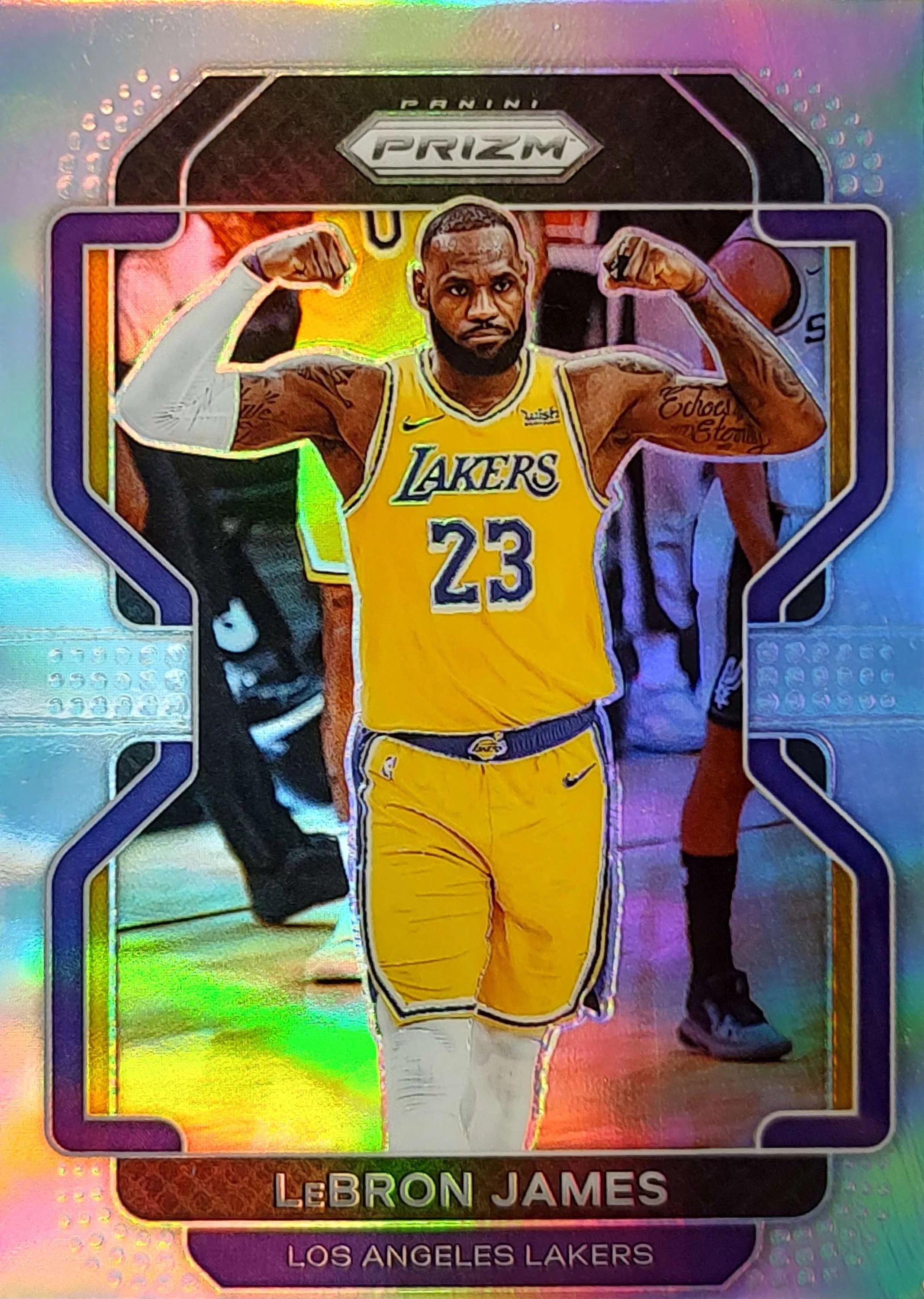 NBA 2021-22 Panini Prizm Lebron James Silver Holo Trading Card #91