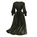 SZXZYGS Womens Dresses 2024 Summer Design: Pleated Skirt Pressed Pleats Waist Thin Temperament Light Mature Style Women's New Spring French Dress Long Style 2024 Women Dresses