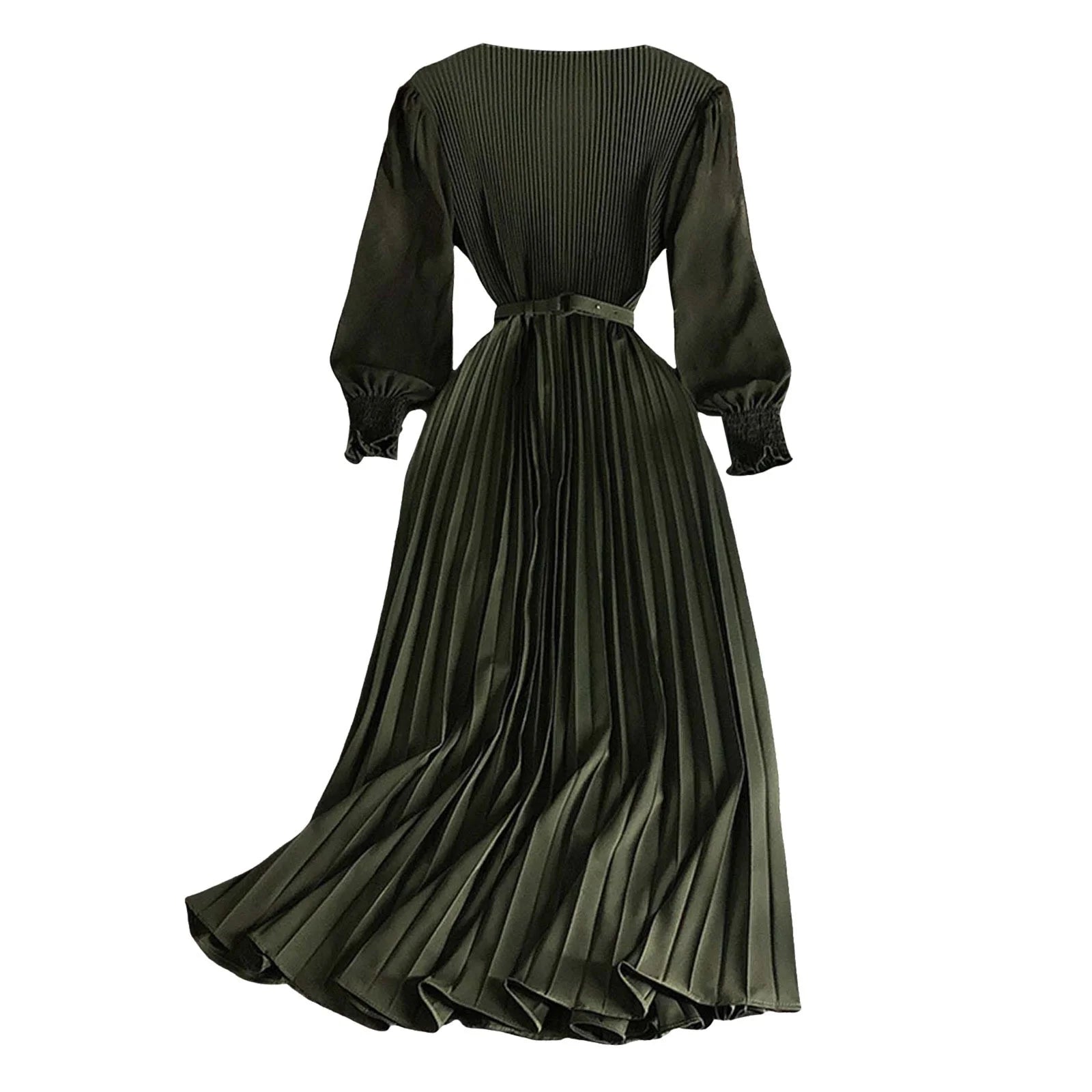 SZXZYGS Womens Dresses 2024 Summer Design: Pleated Skirt Pressed Pleats Waist Thin Temperament Light Mature Style Women's New Spring French Dress Long Style 2024 Women Dresses