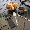 Home Picnic Camping Pure Titanium Tableware Set Outdoor Scrub Fork Spoon Travel Camping Portable Knife And Fork Set