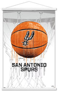 NBA San Antonio Spurs - Drip Basketball 21 Wall Poster with Wooden Magnetic Frame, 22.375 x 34