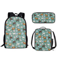 xixirimido Horse Flower School Backpack for Kids Boys Girls Thermal Lunchbox Large Pencil Case 3pcs Bookbag Supplies