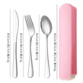 ACMDL  Stainless Steel Cutlery Suit With Storage Box Chopstick Fork Spoon Knife Travel Tableware Set Camping Cutlery