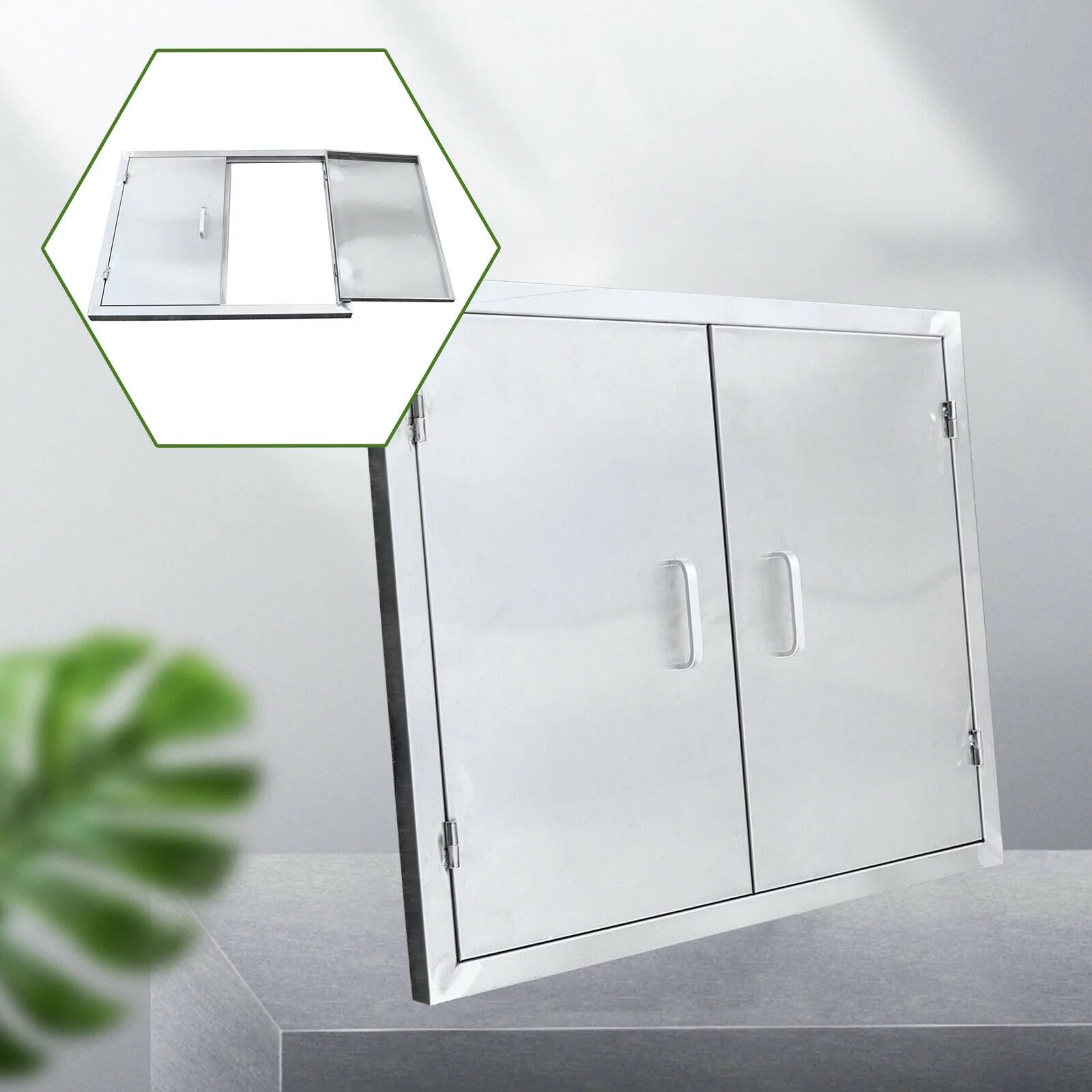 28 x 24 BBQ Double Door Outdoor Kitchen Stainless Steel Access BBQ Island USA