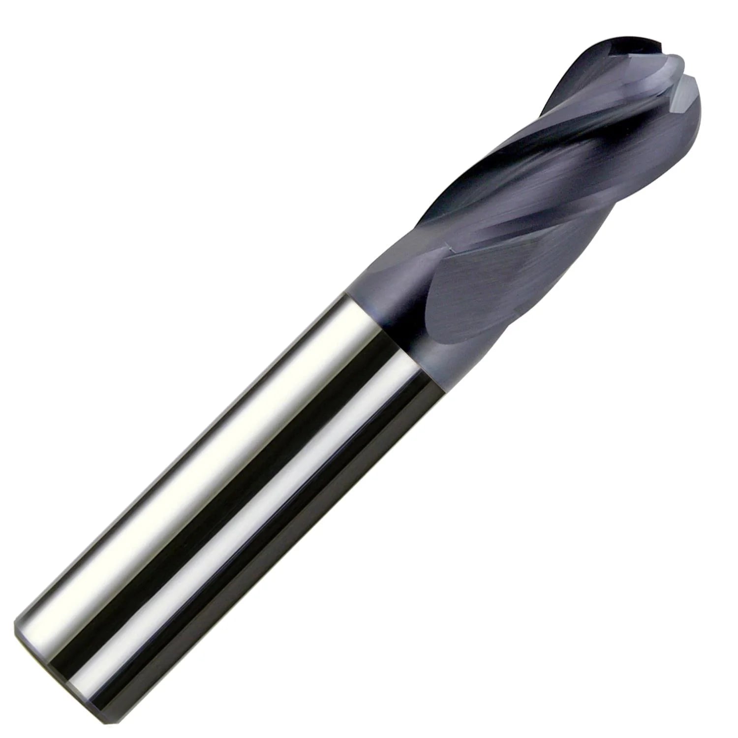 5/32 Diameter 4 Flute Single End Ball 30¡ã Carbide End Mill ALTiN Coated, .562Length of Cut, 1/4 Shank, 2 OAL