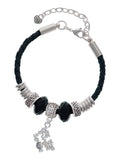 Delight Jewelry Silvertone Hit the Sweet Spot with Softball Niece Celtic Knot Leather Bead Bracelet, 7+2 Extender