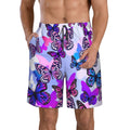 Kll Flying Butterflies Men'S Casual Summer Beach Shorts Hawaiian Shorts With Pockets-Small