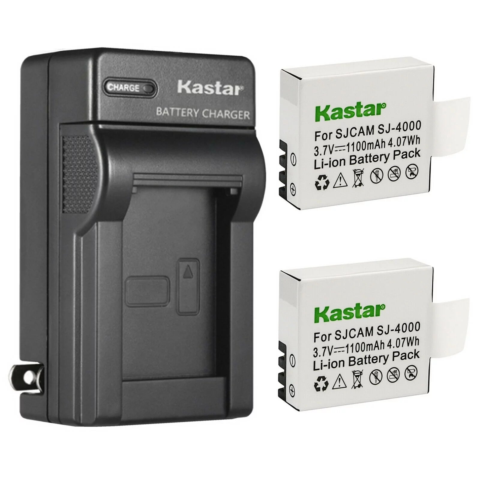 Kastar 2-Pack Battery and AC Wall Charger Replacement for Pruveeo DV200 Waterproof Sports Action Camera with WiFi, 4K Video Camcorders Camera