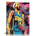Nawypu  Basketball Stars Wall Art, Graffiti Basketball Art Prints, Stephen Curry Giannis Antetokounmpo Canvas Motivational Posters for Boy's Room Man Cave Home Decor