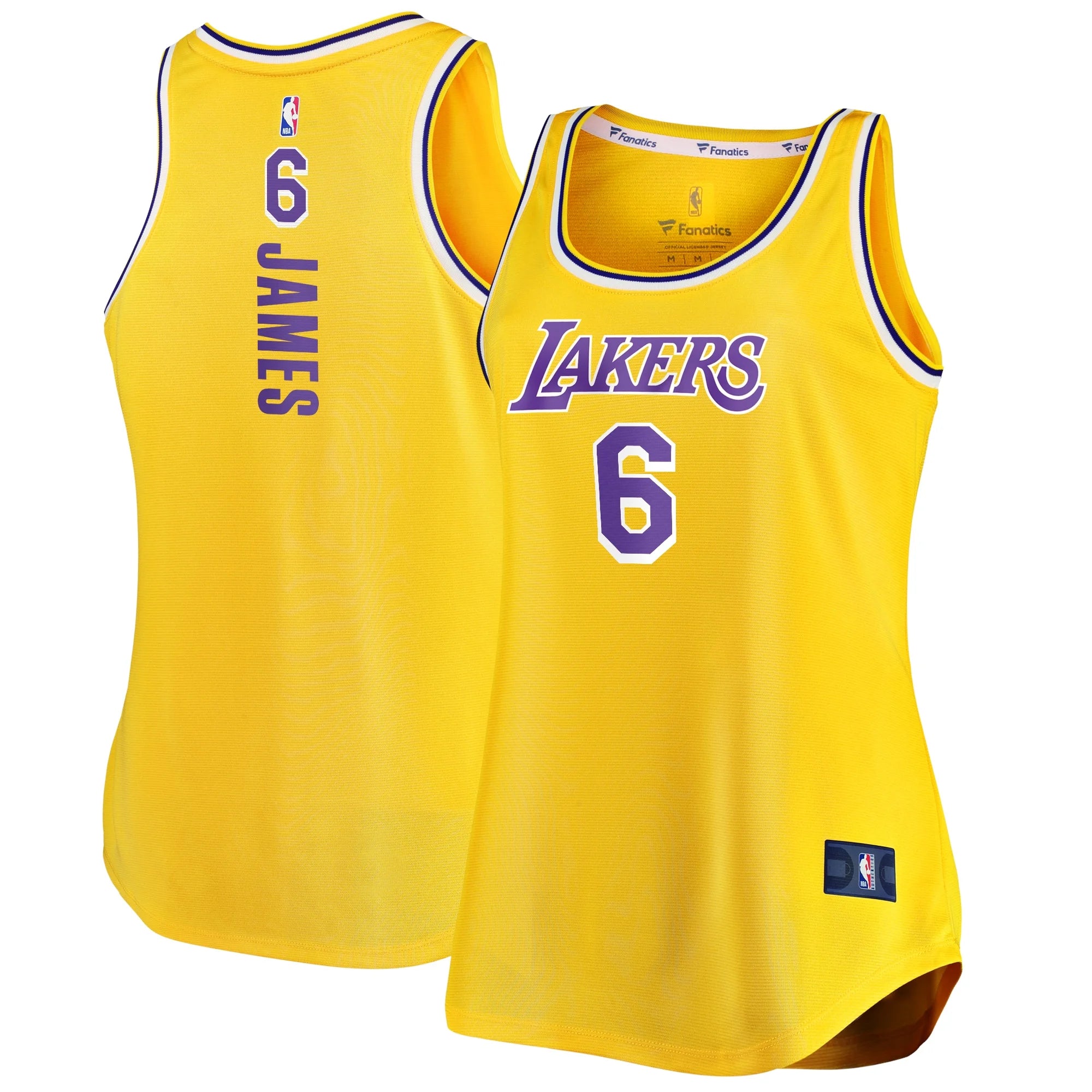Women's Fanatics Branded LeBron James Gold Los Angeles Lakers Fast Break Tank Jersey - Icon Edition
